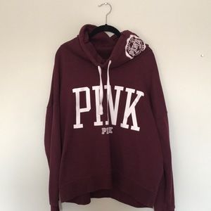 PINK Victoria's Secret Maroon Cowl Neck Sweatshirt